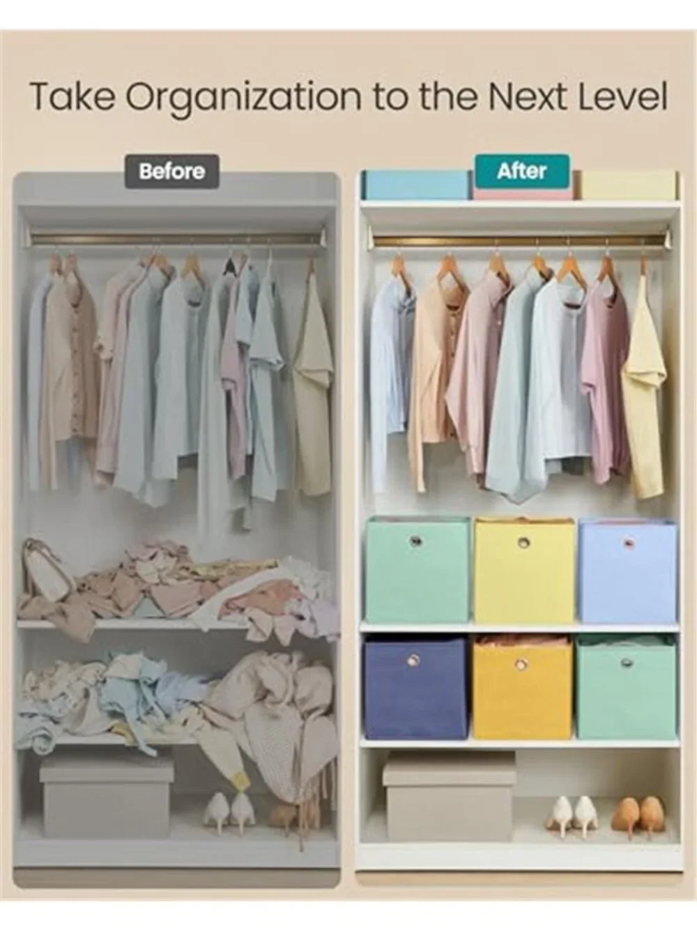 Storage Cubes Set of 6 Odorless Foldable Storage Boxes | Closet